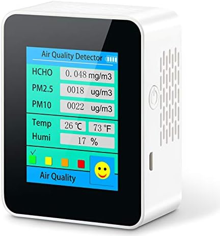 צג איכות אוויר מקורה עבור PM2.5/PM10 פורמלדהיד טמפרטורה ולחות גלאי מקצועי בזמן אמת תצוגה סמויים באיכות אוויר, בוחן