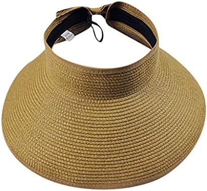 כובע visor Straw Straw לנשים קיץ מתקפל של נשים עם כובע כובע כובע כובע בייסבול חמוד של כובע וינטג '