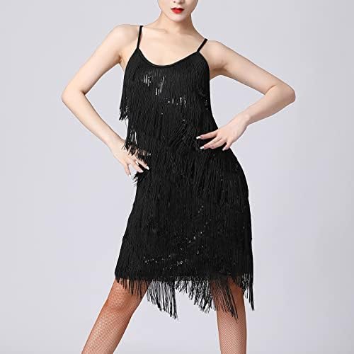 שמלת פלאפר לנשים משנות העשרים של המאה העשרים ציצית המסיבה הלטינית שמלת קוקטייל קוקטייל אולם נשפים תלבושת וינטג