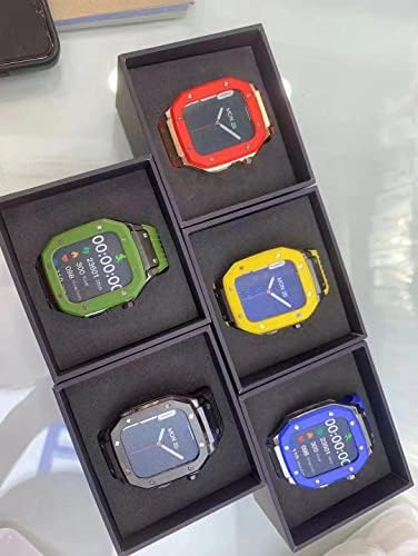 ערכת Mod Mod של CNHKAU ללהקת Apple Watch Case 7 6 SE 5 4 45 ממ רצועות 44 ממ רצועות מתכת סגסוגת מתכת אביזרים
