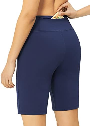 מכנסיים קצרים של Heatheoga Bermuda לנשים מכנסיים קצרים של אימון עם כיסים יוגה קצרים במותניים במותניים