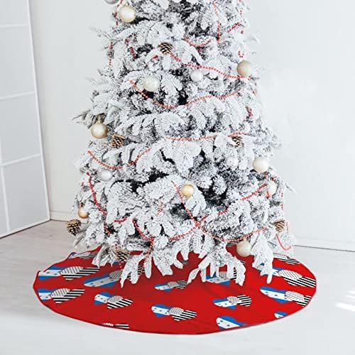 דגל הונדורס ודגל אמריקאי שחור חצאית עץ חג המולד חצאית קטיפה רכה אדומה מכוסה למסיבת חג המולד קישוטים