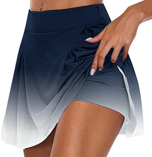 חצאיות סורטס עם המותניים הגבוהות עם מכנסיים קצרים נשים זורמות גולף זורמות 2 ב 1 קולוטות אימון צבעוניות בצבע