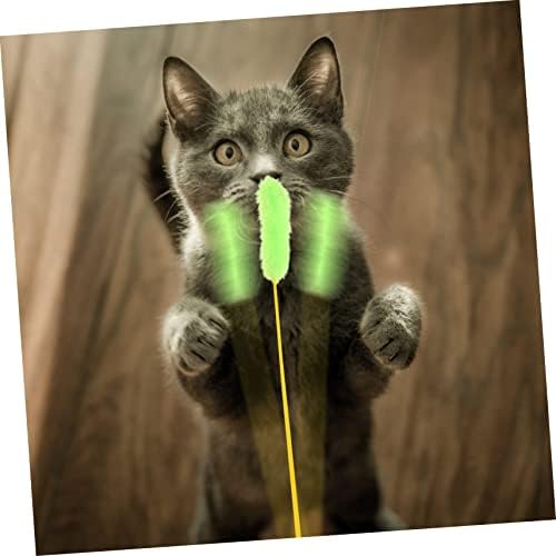 5 יחידות מחרוזת קטיפה חתול טיזר צעצוע חתלתול צעצועי חתול מוט צעצוע חתול אימון שרביט חתול משחק