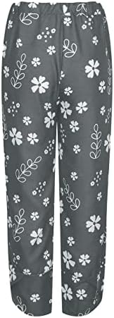 מכנסי Capri של LMSXCT לנשים בתוספת מכנסי רגל רחבים בגודל פשתן מכנסיים קצוצים מותניים גבוהים מכנסי קרסול בצבע