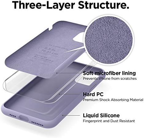Elago iPhone 11 Pro Max Case - סיליקון נוזלי פרימיום, שפה מוגבהת, הגנה על גוף מלא, בטנה מיקרופייבר, תחתית גמישה