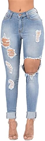 מכנסי ג'ינס רזים קרועים של Maiyifu-GJ, רזים רזים, נהרס