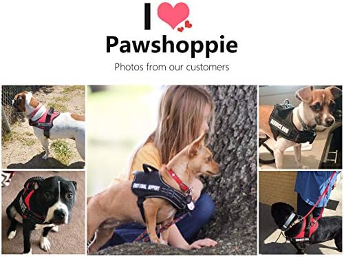 רתמת אפוד כלב שירות רפלקטיבית אמיתית עם 2 כלבי שירות נשלפים בחינם ו -2 תיקוני תמיכה רגשית, פוליאסטר