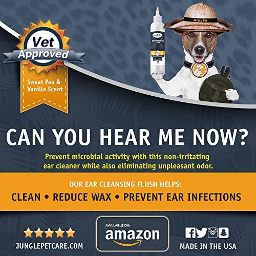 שטיפת אוזניים לכלבים של כלבים של ג'ונגל מחמד חיות מחמד לכלבים וחתולים - דיאודוריזציה של ניקוי אוזניים של כלבים