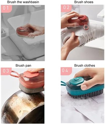 מברשת ניקוי סבון של סבון דז'אן, מברשת קרצוף רב -פונקציונלית עם מתקן סבון, מברשת שטיפת כביסה לבגדים ונעליים