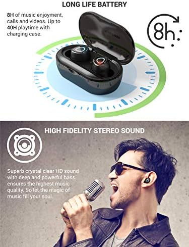 Simptronic Tech True Wireless אוזניות Bluetooth 5.0 אוזניות בתוך האוזן TWS Mini אוזניות לספורט