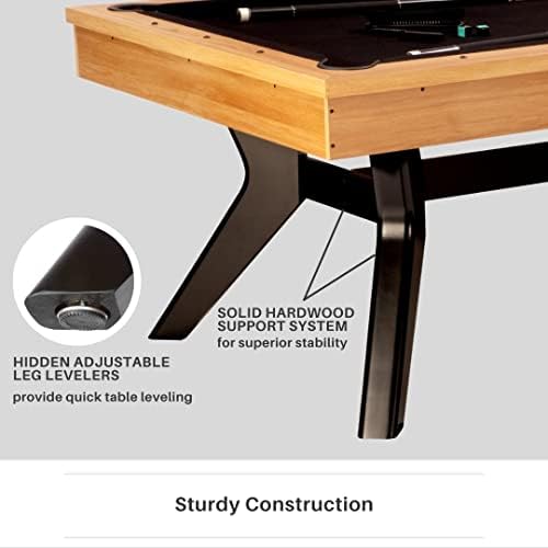 FreeTime כיף קרסון 7-ft 3 בשולחן אחד במשחקים מרובי משחק הכולל שולחן אוכל בבריכה ושולחן טניס שולחן; ערכת אביזרים