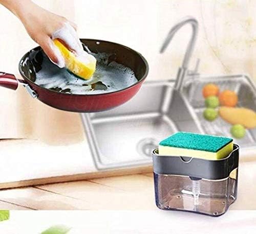 3 מטבח יצירתי עיצוב פטנט-פרימיום איכות צלחת סבון תיבת לשטוף ספוג מחזיק משאבת ספוג נושא כלים 2 - ב-1 ידני