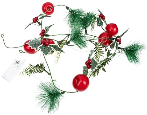 אלמנטים מיתרים של pretyzoom סוללה אדום חג ההודיה עץ עץ קישוט קישוט וקישוטים חיצוניים מוארים פירות