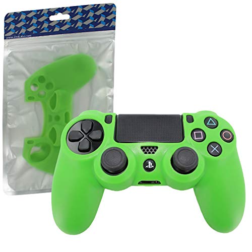 Assecure Pro ירוק ירוק סיליקון אחיזת עור מגן על כיסוי מגן של Sony PS4 Cont.