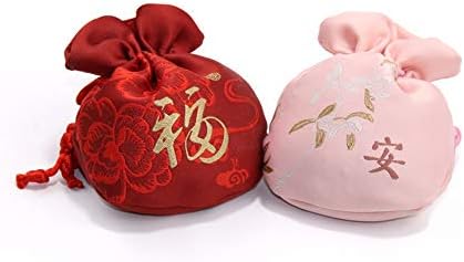 3 יח ' סט של מגוון צבע ברוקד תכשיטי פאוץ שרוך סיני מסורתי מטבע ארנק שקית שקיות ריק 3 * 4 סנטימטרים חתונה טובה,