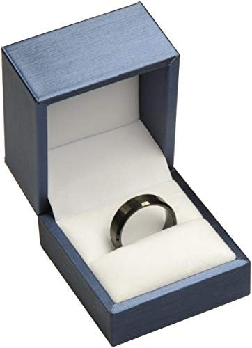את תכשיטי פאק 12 חתיכה שחור טבעת תיבת להצעת חתונה אירוסין בתפזורת חבילה עבור גברים נשים יוקרה רך מגע שחור עור מפוצל