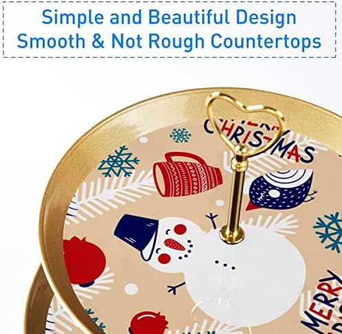 עמדת עוגת TFCocft, עמדת קאפקייקס, סט תצוגת שולחן קינוח, דפוס כוס שלג של שלג לחג המולד חלק