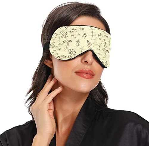 צמחי וינטג 'מסיכת שינה לנשים גברים חלקים נוחה חסימת מסכת עיניים לילה כיסוי עיניים עם רצועה מתכווננת לטיולים