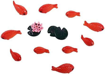 שרף אדום דג זהב מיני דג זהב צלמית, אקווריום בית בובות קישוט דקור לעיצוב או עוגת קישוט, עשה זאת בעצמך מלאכות מיניאטורות