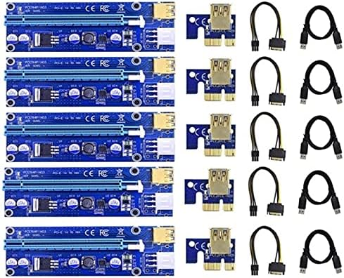 מחברים ver009S USB 3.0 PCI -E RISER כרטיס 009S LED PCI EXPRESS PCI E 1X עד 16X מאריך 6 פין כרטיס מתאם