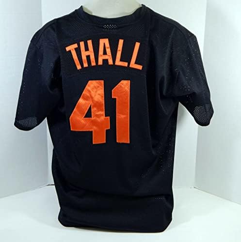 Baltimore Orioles Chad Thall 41 משחק השתמש באימוני אביב ג'רזי שחור 2xl 31 - משחק משומש גופיות MLB