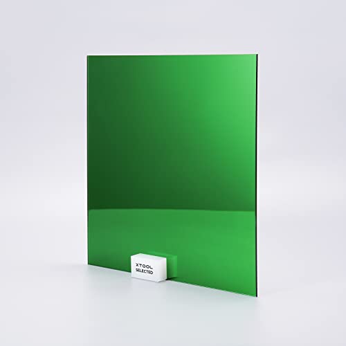 גיליונות אקריליים של מראה ירוקה, 12 x 12 אטום מראה מבריק גיליון פלסטיק עם עובי 1/8 אינץ