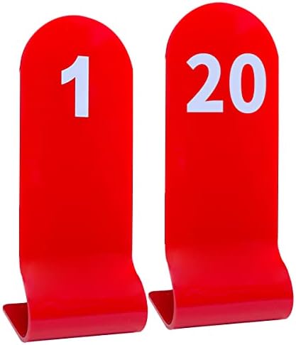 שולחן מספרי 1-20 אדום אקריליק דו צדדי שולחן מספרי לחתונה קבלת מסעדות בתי קפה