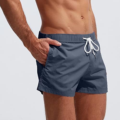 גברים שוחים מכנסיים קצרים, אנשי אופנה מכנסיים נושמים מכנסיים מוצקים של חוף ים חוף חוף דק ללבוש