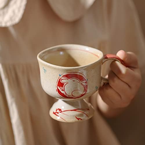 כוסות תה של Callaron ספל קפה קרמיקה סינית שנה חדשה ארנב ארנב אספרסו ספל משקאות ספל תה כוס חלב כוס