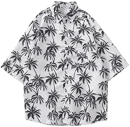 2023 חולצות פרחוניות בהוואי חדשות של גברים חדשים כפתור כותנה למטה חולצות חוף נופש טרופי עם חולצת טי