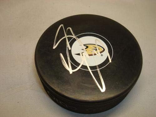 סקוט נידרמייר חתום על אנהיים ברווזים הוקי פאק חתימה בקט COA 1A - חתימה NHL Pucks