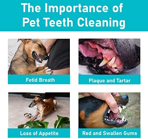 ערכת מברשת שיניים אצבע לחיות מחמד של פאמארט, טיפול שיניים מברשת שיניים כפולה לחתולים וכלבים,