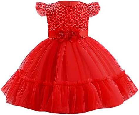 בנות נסיכה להתלבש תינוקות בנות עף שרוול פרח הדפסי נסיכת שמלת בגד ים שמלת רשת שמלה להראות שמלה