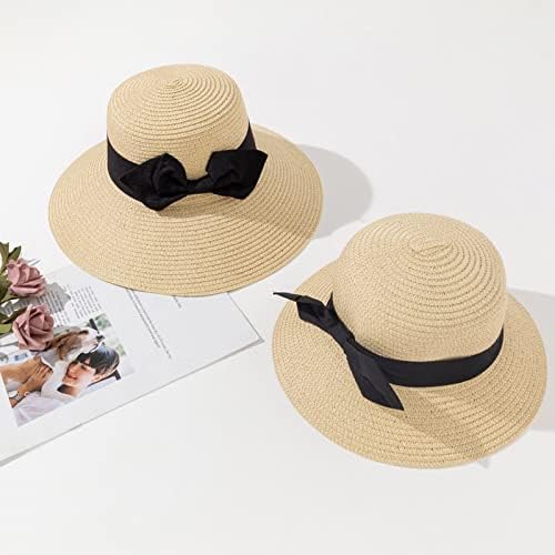 כובע קש רחב שחים רחב נשים כובע נסיעות קשת קשת כובע כובעי שמש בקיץ כובעי בייסבול חיצוניים מתקפלים