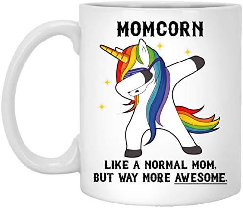 MoMcorn מצחיק כמו אמא רגילה אבל הרבה יותר מדהים לחג המולד 2023 מתנות ספל קפה לבן 11 עוז