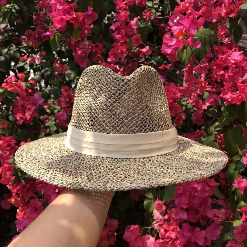 ZSEDP סרט קיץ עשב ים ג'אז כובע שמש כובע חוף כובע קרם הגנה