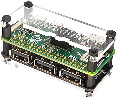 Makerspot Raspberry Pi Zero W מגן עבור כובע רכזת USB הניתן לערימה 4-יציאות