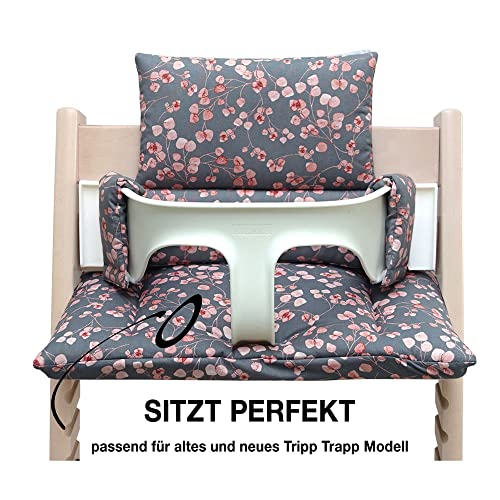בלוסברג תינוק מושב כרית סט תואם עם טריפ טראפ סטוקה גבוהה כיסא-2-חתיכה ריפוד מושב מפחית ב אפור חום
