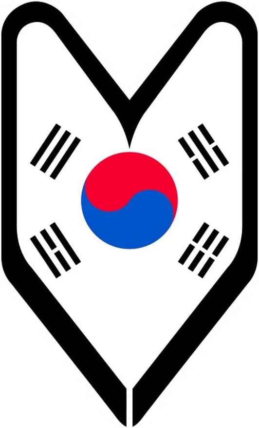 מדבקת תג נהג קוריאני דבק עצמי ויניל וואקבה עלה סושינויה דרום קוריאה - C039 - 6 אינץ 'או 15 סנטימטרים