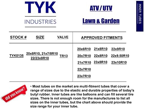 שני Tyk 21x7-10, 23x7-10 רדיאלי או הטיה צינורות צמיגים פנימיים עם גבעולי שסתום TR6