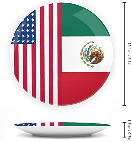 ארהב דגל מקסיקני תלוי צלחת דקורטיבית קרמיקה עם עמדת תצוגה מתנות לחתונה בהתאמה אישית
