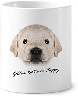 מאומן גולדן רטריבר כלב כלב מברשת שיניים מברשת עט ספל קרמיקה עמד