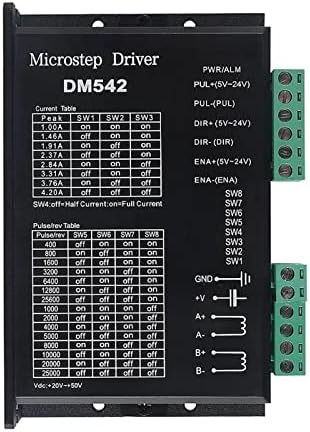 DIANN DM542 CNC צעד דיגיטלי נהג מנוע מנוע דו-פאזי נהג מנוע מנוע 20-50V DC MAX 4.2A עבור NEMA 23, 24 ו- NEMA