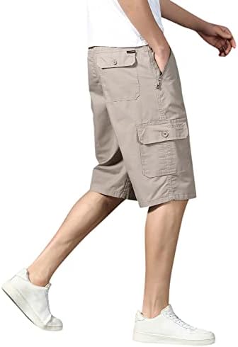 מכנסיים לגברים קצרים ספורט מזדמן עם כיסי מותניים אלסטיים מטען נמתחים מתנות זוגות קצרות
