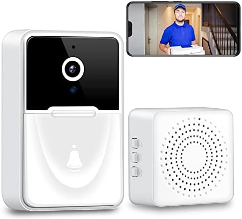 מצלמת פעמון דלתות אלחוטית אלחוטית חכמה, פעמון דלת חזותי אינטליגנטי HD ראיית לילה WiFi מצלמות