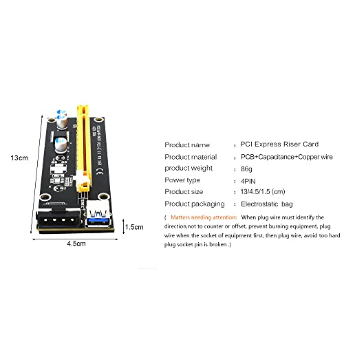 1PCS PCI-E Riser 009S/010 פלוס כרטיס PCI PCI E מאריך USB 3.0 SATA עד 4PIN MOLEX מתאם כבלים כבלים מתאים