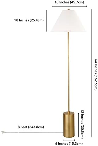 סומרסט 64 מנורת רצפה גבוהה עם צל בד פליז / לבן