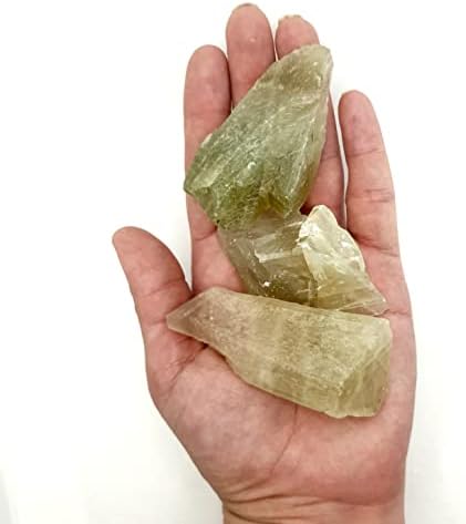 קלציט ירוק - אבן קריסטל ריפוי טבעית לקישוט, מדיטציה, נפילה, רייקי ואיזון צ'אקרה)