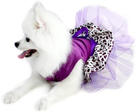 בגדי גור של פטיטבלה שמלת כלב שמלת כותנה ורודה חמה זברה טוטו ללבוש חיה ללבוש